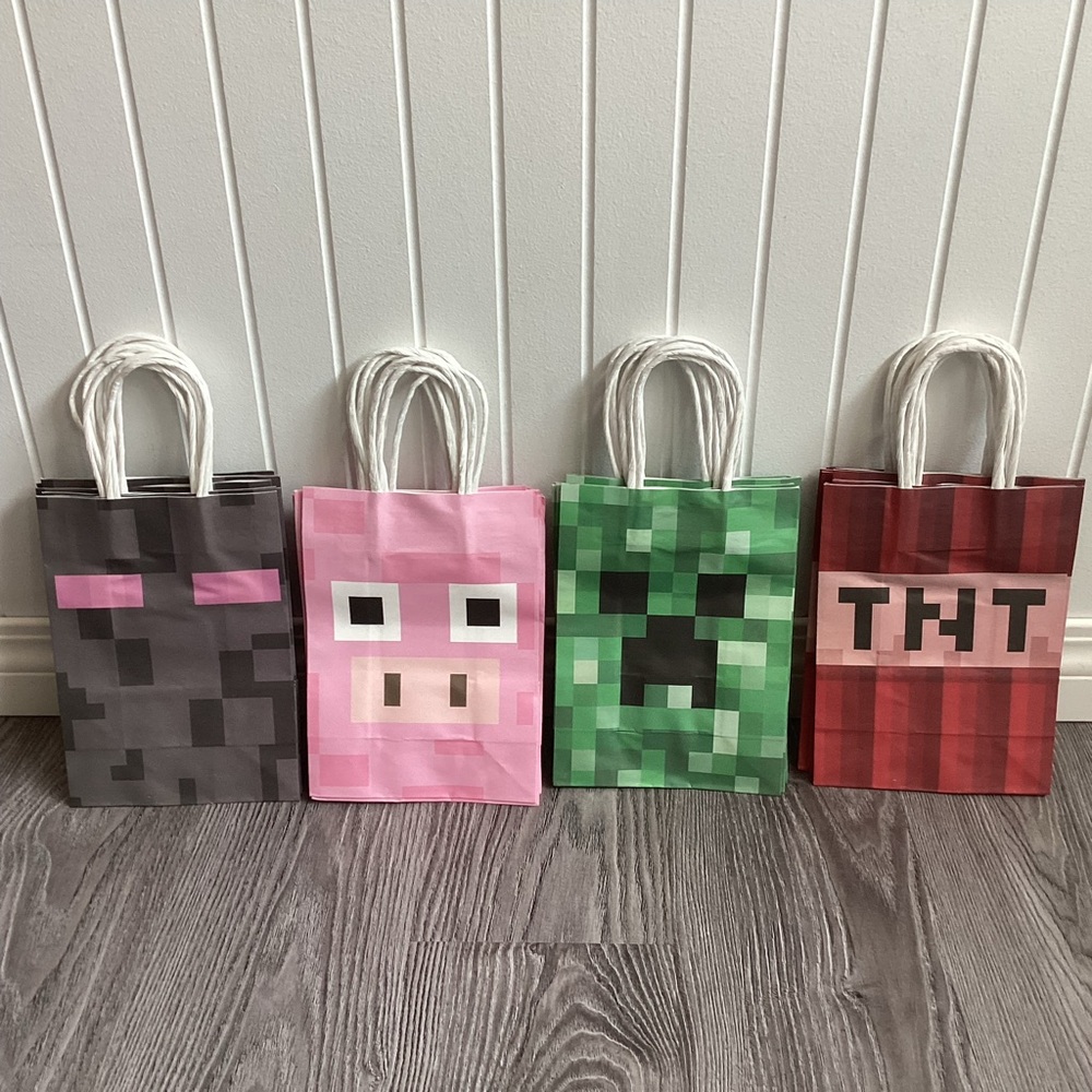 Minecraft Kraft Paper Treat Bags